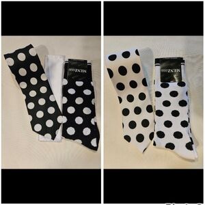 Men's Polka Dot Tie Set - Black and White
